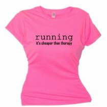 ... SoftStyle T-Shirt-running is cheaper than therapy-Pink Azalea-Black