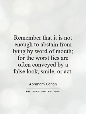 Lying Quotes Abraham Cahan Quotes