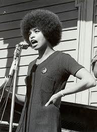 Angela Davis, Black Panther and feminist, speaks at a rally at UC ...