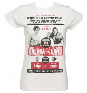 Ladies Rocky Balboa vs Clubber Lang T-Shirt from TruffleShuffle