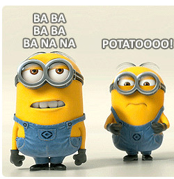 minions singing banana potato song gif