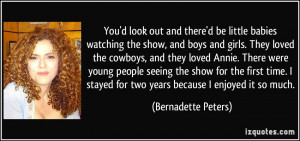 More Bernadette Peters Quotes