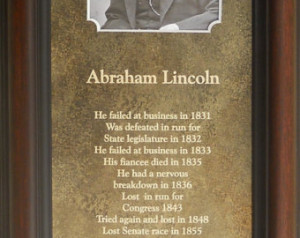 Abraham Lincoln Perseverance and Su ccess 7x14 Framed Laser Dad Gift ...