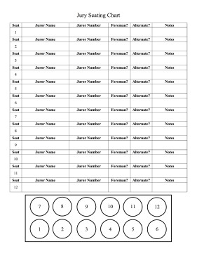 Jury Seating Chart legal pleading template