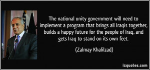 The national unity government will need to implement a program that ...
