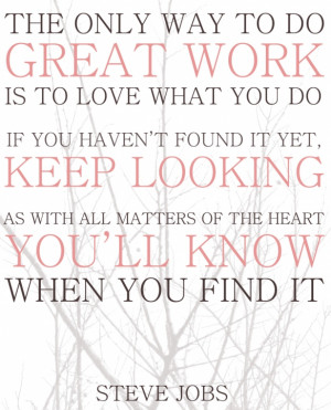 Sadly missed - but perfect quote from Steve Jobs
