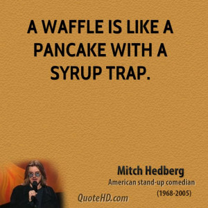 waffle is like a pancake with a syrup trap.