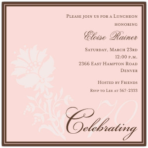 Images Invitations Birthday Floral Pink Celebrating
