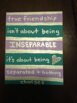 Best friends quote canvas - silver, teal, purple, glitter, BFF, best ...