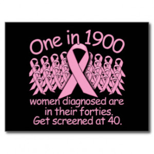 One in 1900 Women in their 40s Breast Cancer Postcards