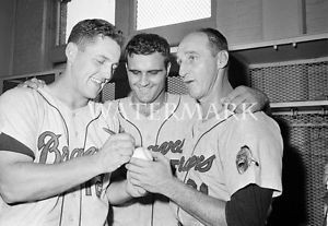 Warren Spahn Joe Torre Gene Oliver 8x10 Photo Milwaukee Atlanta Braves