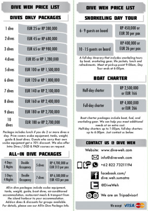 Our Packages amp Price List