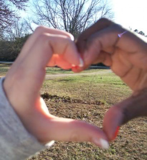 interracial love heart Image