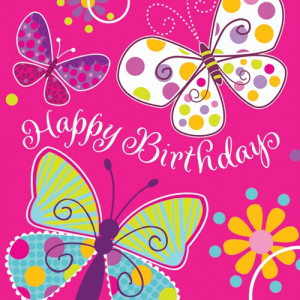 Butterfly Sparkle Happy Birthday Lunch Napkins