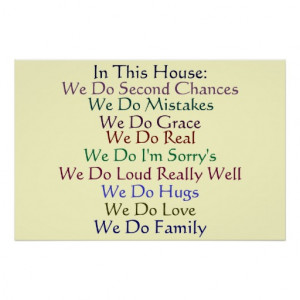 In This House Family Morals and Values Poster