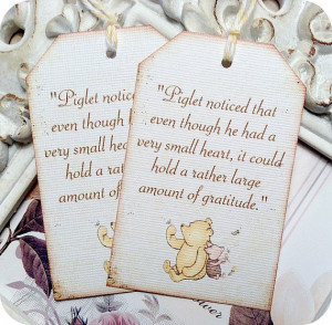 Classic Winnie the Pooh & Piglet Quote Tags- Set of 6 - Vintage ...
