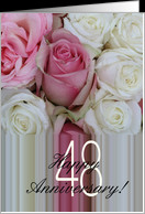48th Wedding Anniversary Soft Pink roses card - Product #771862