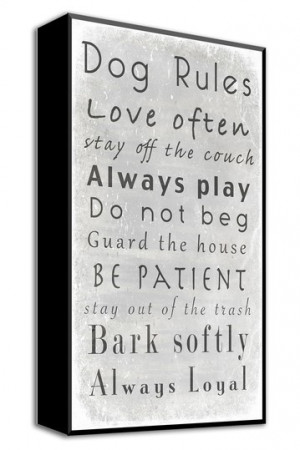 Dog Rules Inverse Framed Wall Art