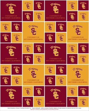 fabrics college team fleece fabric southern california usc trojans ...