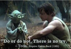 Best Yoda quote ever. I like both Star Wars and Star Trek equally.