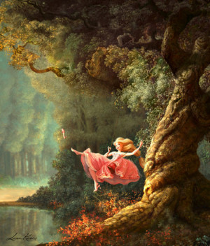 art by Claire Keane based off of the Rococo painting called The Swing ...