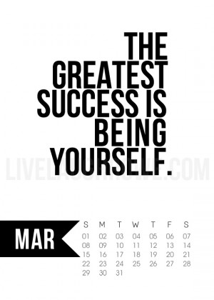 Free 5x7 Printable Calendar for March 2015 with inspirational quote ...