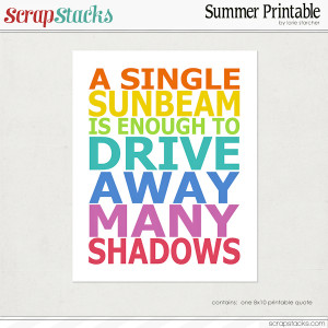 Single Sunbeam Summer Printable