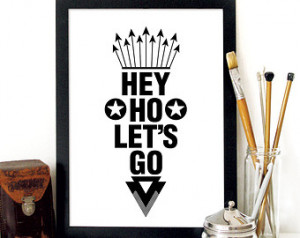 Ramones Poster print typographic Art print Poster with lyrics quote of ...