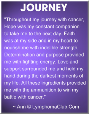 ammunition to win my battle with cancer ann lymphoma survivor