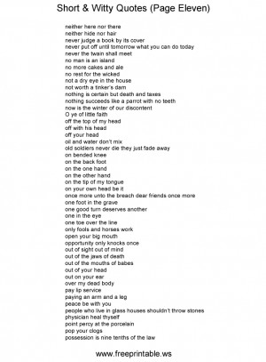 Common Phrases, Short Quotes and Witty Quotes