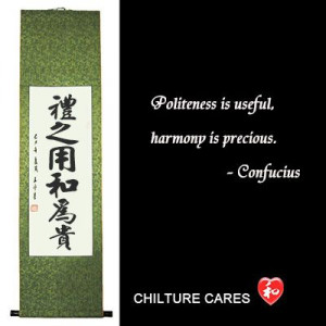 Harmony Confucius Quotes Chinese Calligraphy Wall Scroll : http://www ...