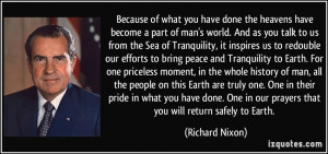 ... Earth. For one priceless moment, in the whole history of man, all the