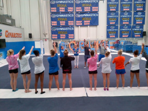 Photo: Florida's gymnastics team gets pumped for practice during its ...