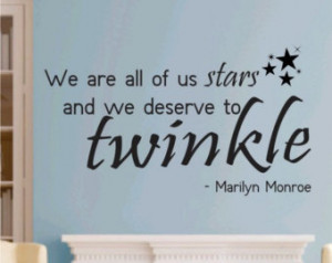We Are All Of Us Stars Quote Marily n Monroe Wall Decal Sticker ...