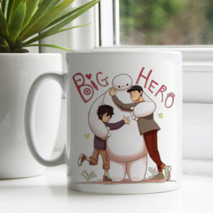 Big Hero 6 hiro baymax tadasi in hug ceramic mug