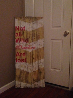 Pallet sign Cheveron with quote