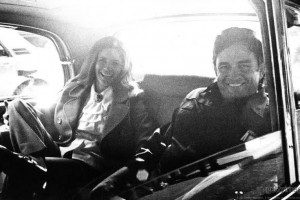 Johnny & June in their limo 1972
