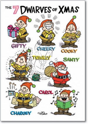 Dwarves Of Christmas Funny Greeting Card