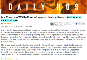 Daily Kos: My CongressWOMAN voted against Nancy Pelosi! And is now ...