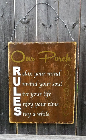 Welcome Porch Rules Patio Sign Original Decor on Etsy, $35.00