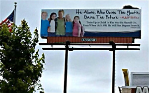 ... backlash from the public after putting up a billboard with a quote