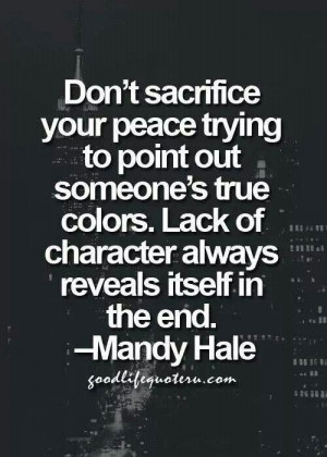 Don't sacrifice your peace