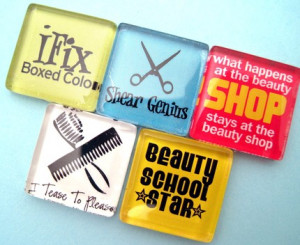 hair stylist funny glass magnets set cosmetology inch glass