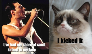 Grumpy Cat -Grumpy cat meets Queen-Freddie Mercury