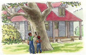 Scout and Jem to Kill a Mockingbird Tree