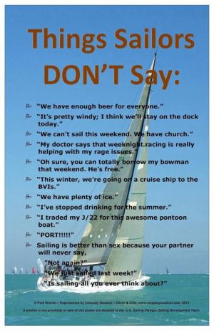 Things sailors don't say - clever poster for sale