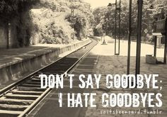 Quotes Quote Quotation Quotations Don't Say Goodbye I Hate Goodbye ...