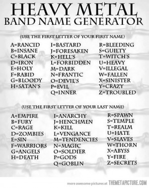 Funny photos funny heavy metal band name generator