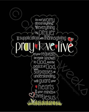 ... Gift, Scripture Art - Pray, Love, Live Bible verse - Christian art