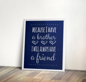 Brothers Quote, INSTANT download, navy, Nursery, brother, Printable ...